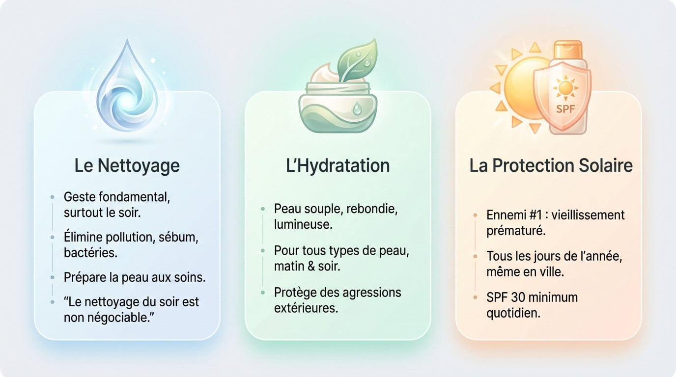 Rituel de soin quotidien en 3 étapes essentielles pour une peau saine