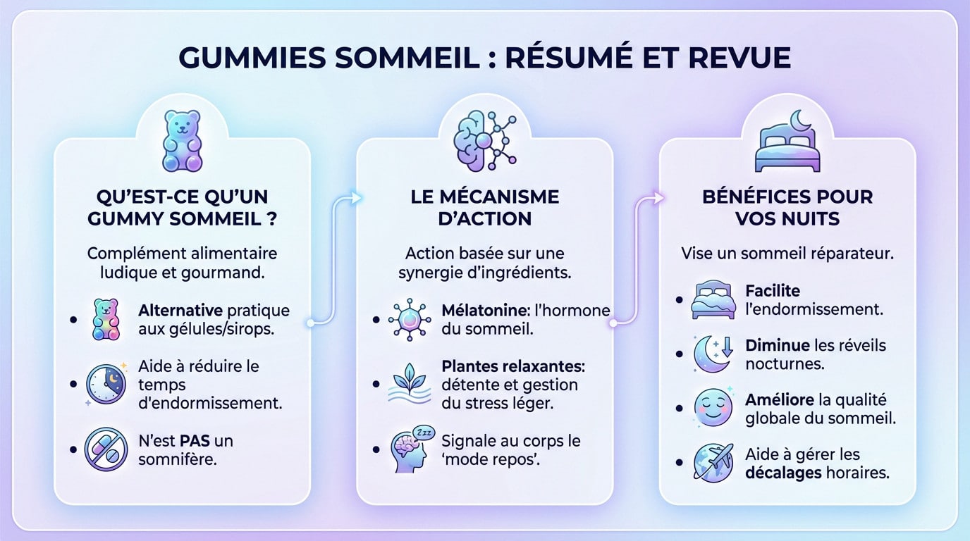 Illustration de gummies sommeil colorés et appétissants
